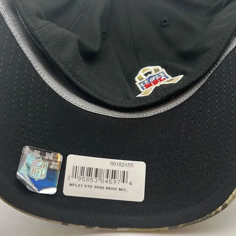 New Orleans Saints New Era 2021 Salute To Service 39THIRTY Flex Hat-Camo M/L-NWT